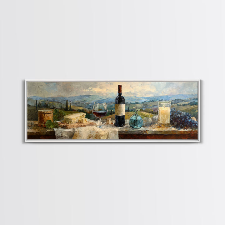 French Vineyard Hills Canvas Print, Winery Art, Living Room Art, Winery Decor, Fine Art, Vineyard, Minimalist Decor, WIN-3x1-24