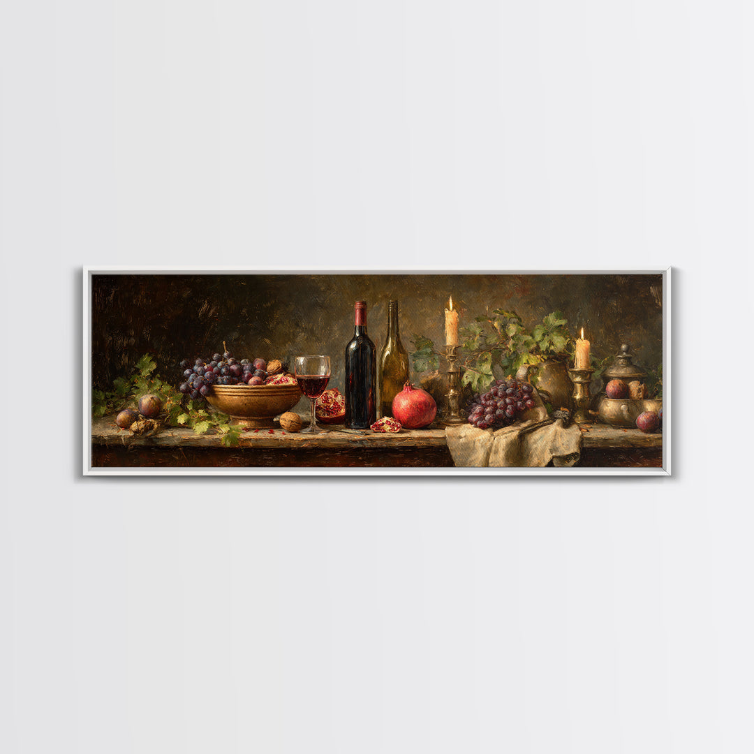 Pomegranate Figs and Red Wine Composition Canvas Print, Winery Art, Preppy Wall Art, Winery Decor, Fine Art, Vineyard, WIN-3x1-33