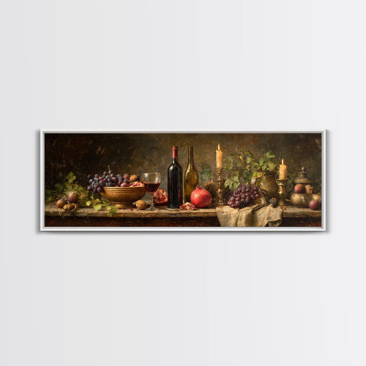 Pomegranate Figs and Red Wine Composition Canvas Print, Winery Art, Preppy Wall Art, Winery Decor, Fine Art, Vineyard, WIN-3x1-33
