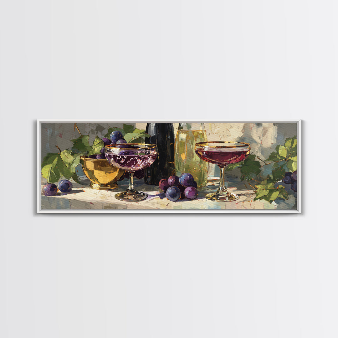 Champagne Coupe with Bubbles and Light Canvas Print, Winery Art, Minimalist Decor, Winery Decor, Fine Art, Vineyard, Artwork, WIN-3x1-35