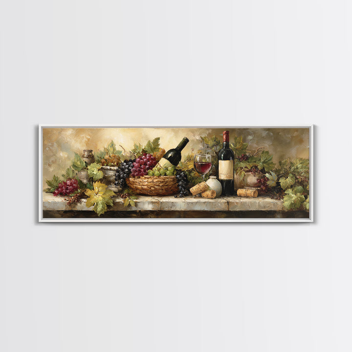 Wine Harvest Basket Canvas Print, Winery Art, Kitchen Wall Art, Winery Decor, Fine Art, Vineyard, Matisse Print, Landscape Art, WIN-3x1-38