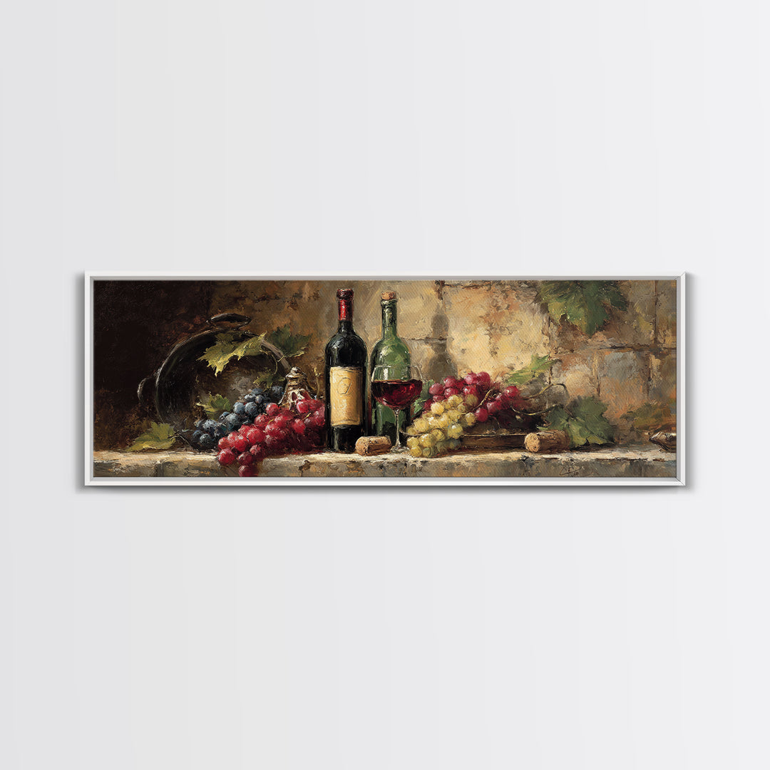 Old Cellar Key and Wine Label Shapes Canvas Print, Winery Art, Bar Decor, Winery Decor, Abstract Art, Vineyard, Boho Decor, WIN-3x1-4