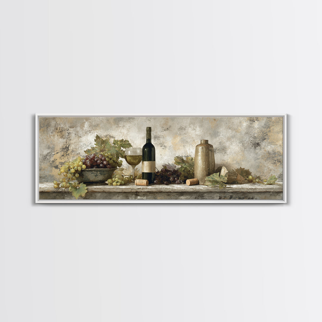 French Vineyard Hills Canvas Print, Winery Art, Textured Painting, Winery Decor, Fine Art, Vineyard, Oil Painting, Wall Hanging, WIN-3x1-48