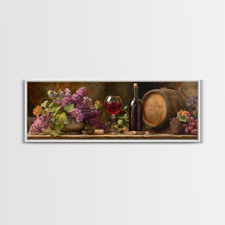Ros Glass Beside Summer Flowers Canvas Print, Winery Art, Matisse Print, Winery Decor, Fine Art, Vineyard, Luxury Decor, WIN-3x1-6