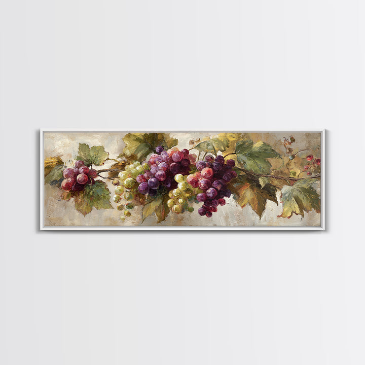 Single Grape Cluster Botanical Study Canvas Print, Winery Art, Travel Poster, Winery Decor, Watercolor Art, Vineyard, WIN-3x1-85