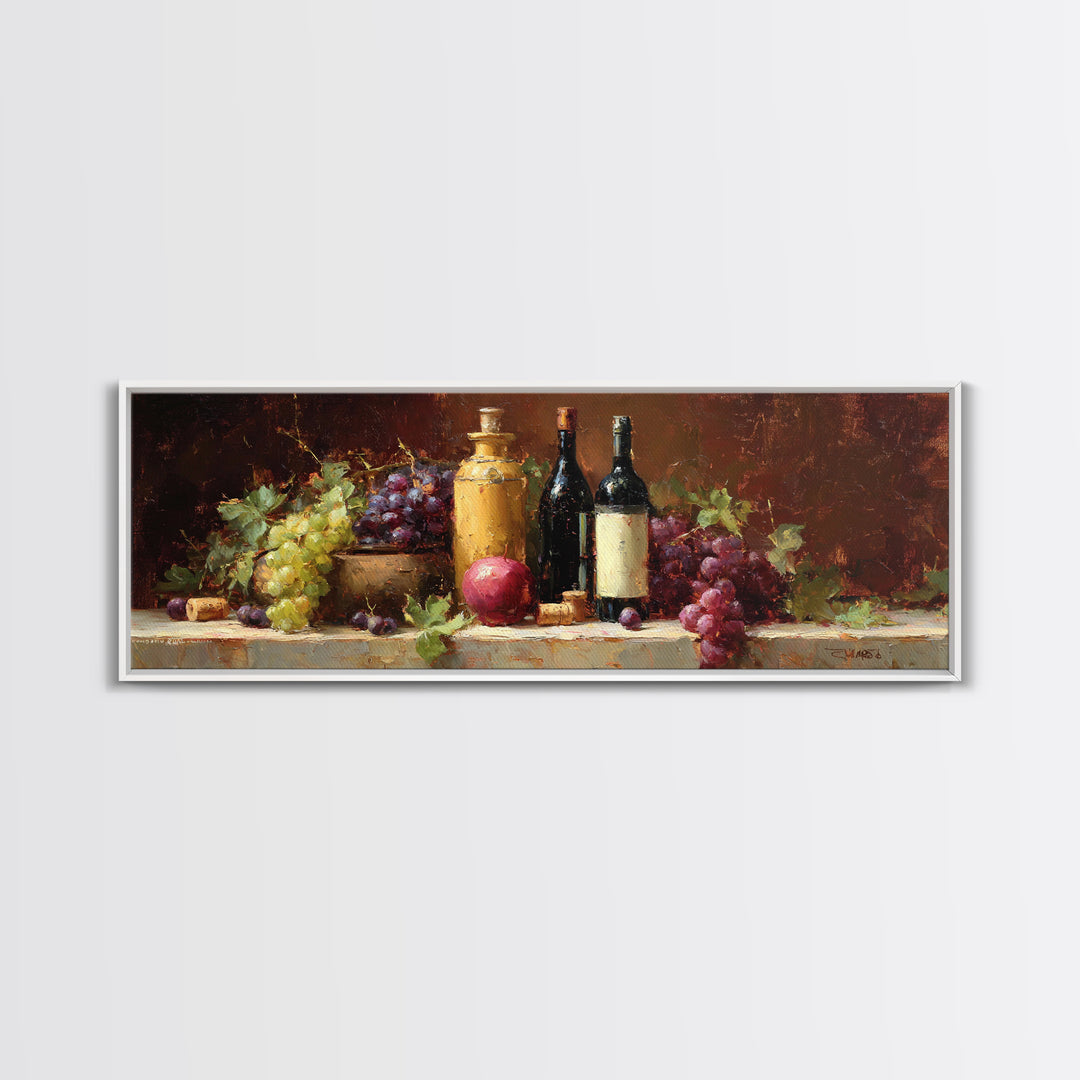 Burgundy Abstract with Gold Accents Framed Canvas Print, Winery Art, Artwork, Winery Decor, Abstract Art, Vineyard, Bar Decor, WIN-3x1-87