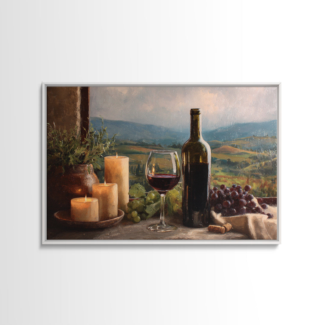 French Vineyard Hills Canvas Print, Winery Art, Preppy Wall Art, Winery Decor, Fine Art, Vineyard, Statement Artwork, WIN-3x2-12