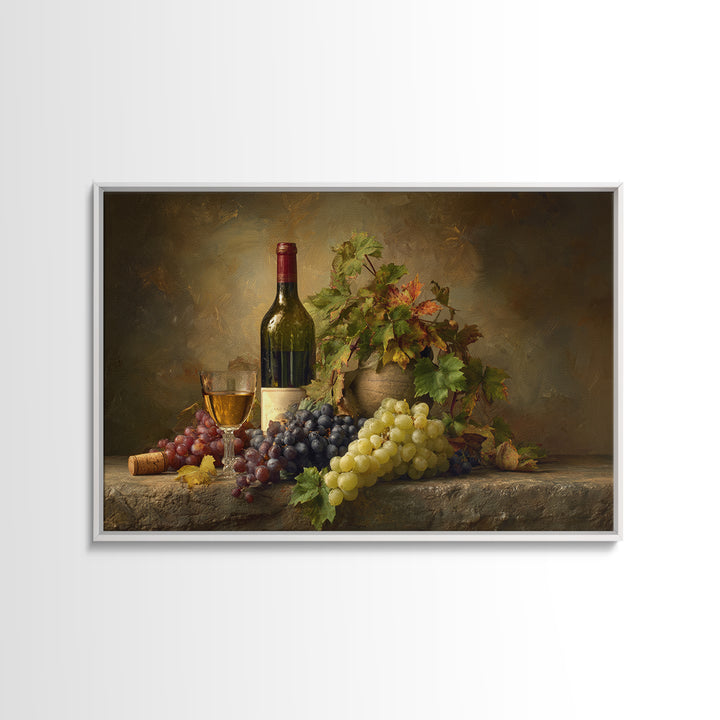 Wine Tasting Flight Rendered as Elegant Still Framed Canvas Print, Winery Art, Kitchen Wall Art, Winery Decor, Vineyard, WIN-3x2-14