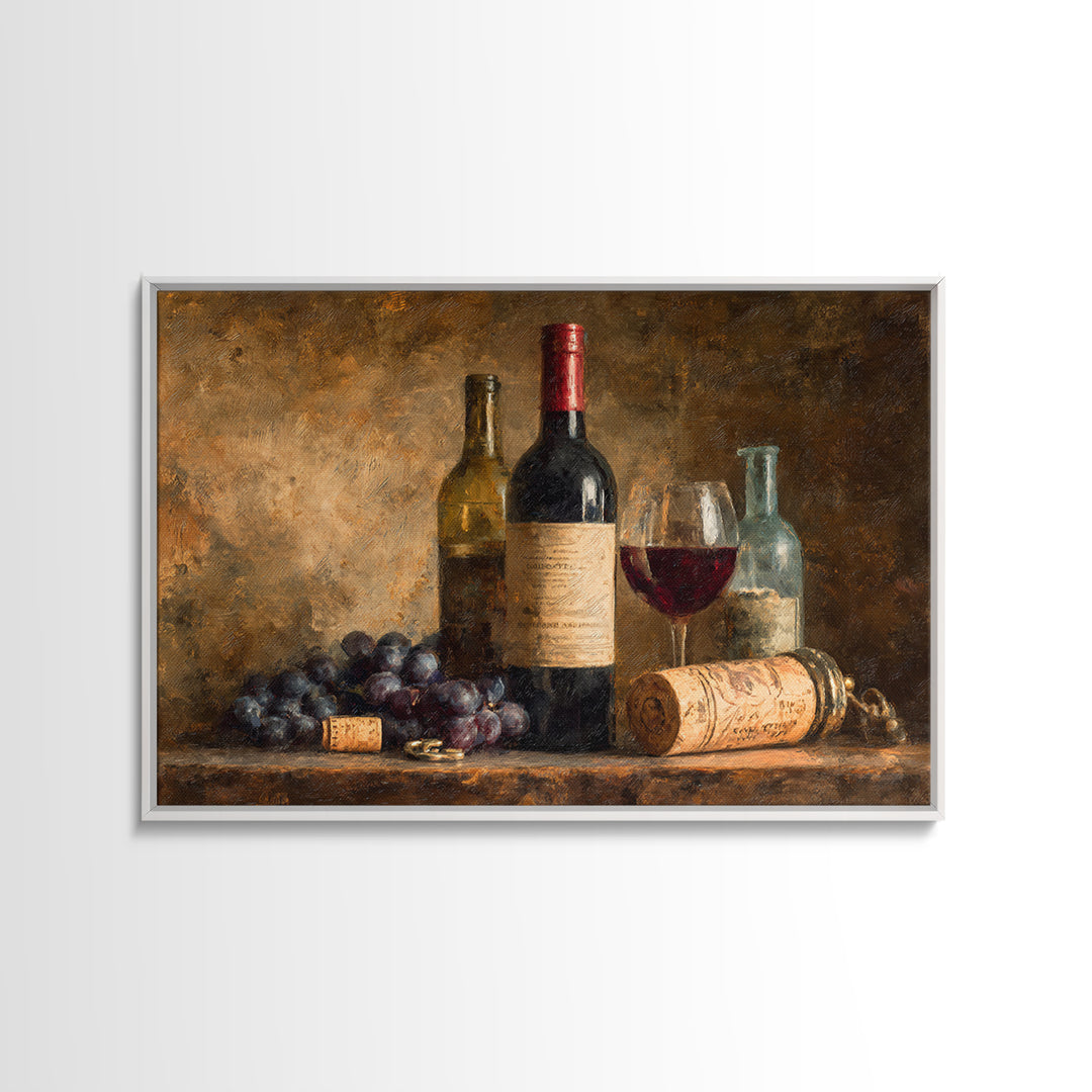 Old Cellar Key and Wine Label Shapes Canvas Print, Winery Art, Bar Decor, Winery Decor, Abstract Art, Vineyard, Boho Decor, WIN-3x2-16