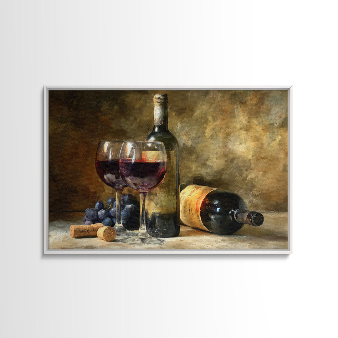 Wine Tasting Flight Rendered as Elegant Still Canvas Print, Winery Art, Wall Art Print, Winery Decor, Fine Art, Vineyard, WIN-3x2-38