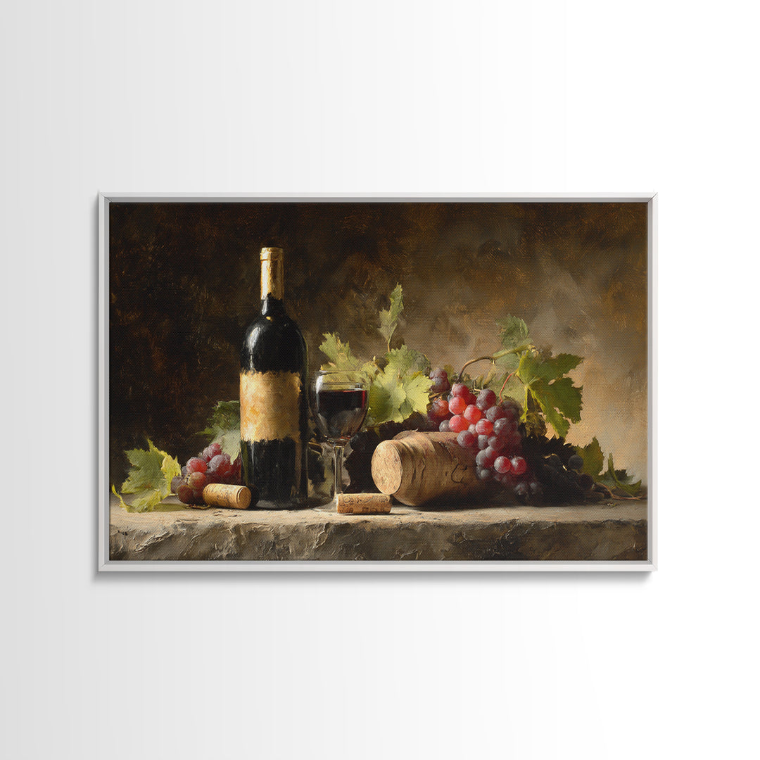 Black and Gold Wine Bottle Silhouette Canvas Print, Winery Art, Cocktail Wall Art, Winery Decor, Watercolor Art, Vineyard, WIN-3x2-44