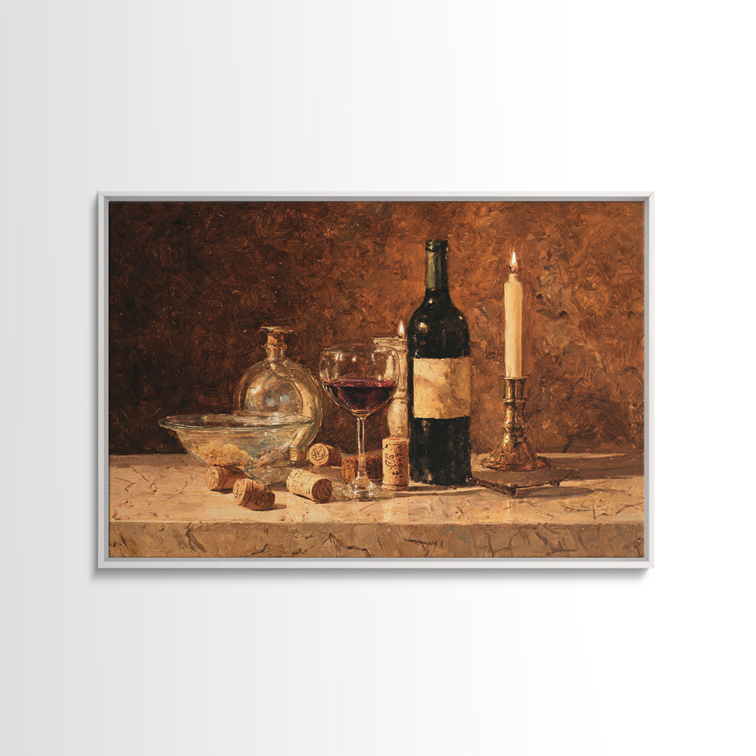 Corks Arranged as Geometric Pattern Framed Canvas Print, Winery Art, Retro Wall Art, Winery Decor, Abstract Art, Vineyard, WIN-3x2-46