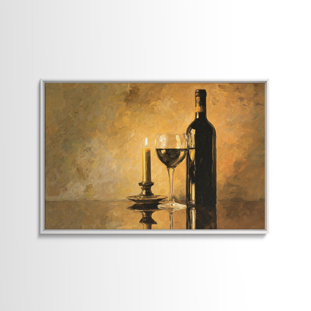 Black and Gold Wine Bottle Silhouette Canvas Print, Winery Art, Minimalist Decor, Winery Decor, Fine Art, Vineyard, Artwork, WIN-3x2-68