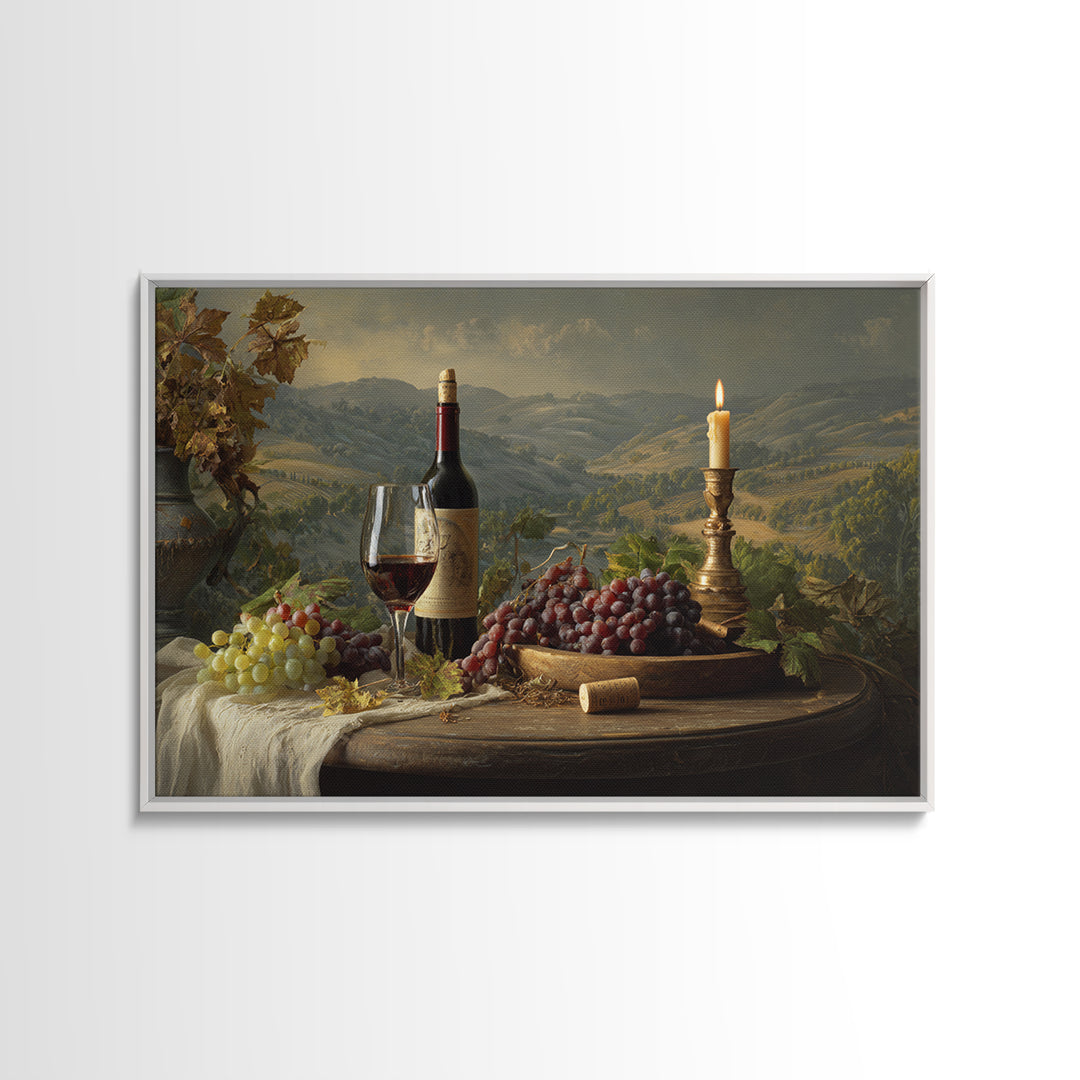 French Vineyard Hills Canvas Print, Winery Art, Art, Winery Decor, Vineyard, Farmhouse Decor, Kitchen Art, Living Room Decor, WIN-3x2-84