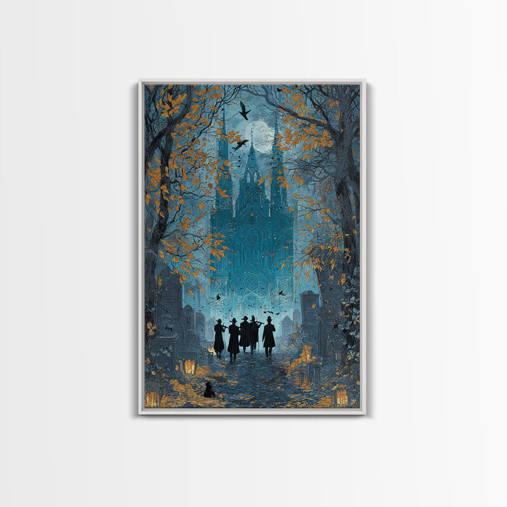 The Ghostly Violin Procession - Icon Portrait, Dark Fantasy Wall Art, Vertical Wall Art, Canvas Print, Halloween Home Decor, Gothic Wall Art
