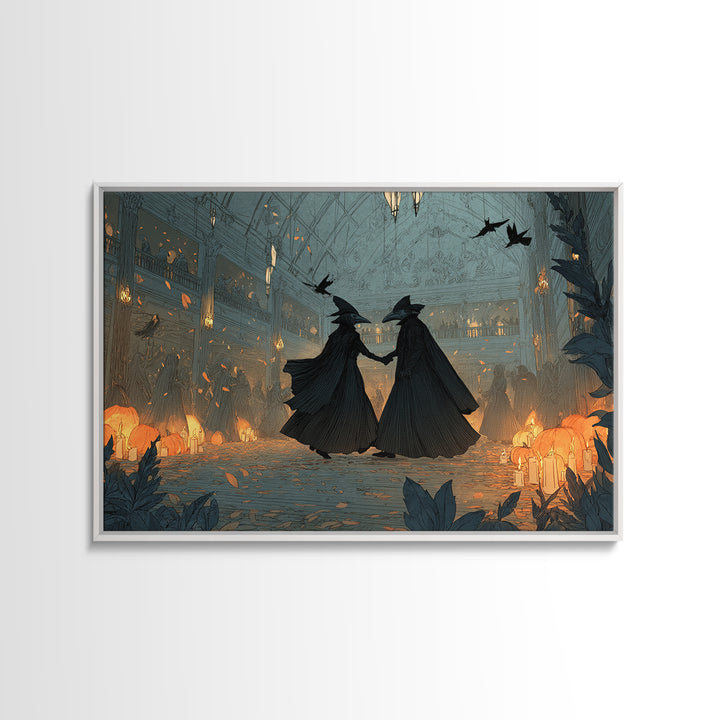 The Raven-Masked Ballroom - Procession Scene, Dark Fantasy Wall Art, Landscape Wall Art, Canvas Print, Halloween Home Decor, Gothic Wall Art