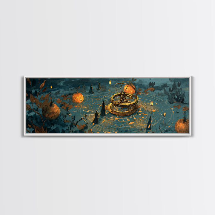 The Cursed Astrolabe - Procession Scene, Occult Wall Decor, Extra Wide Wall Art, Canvas Print, Halloween Home Decor, Gothic Wall Art