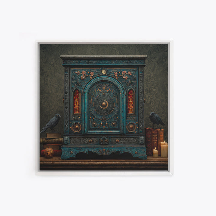 The Witch Astronomical Cabinet - Icon Portrait, Gothic Home Decor, Square Wall Art, Canvas Print, Halloween Home Decor, Gothic Wall Art