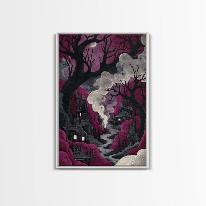 The Candle Smoke Dragon - Environmental Panorama, Gothic Home Decor, Vertical Wall Art, Canvas Print, Halloween Home Decor, Gothic Wall Art