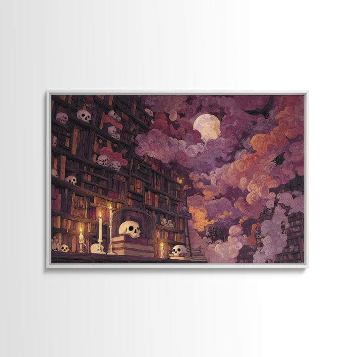 The Catacomb Library - Surreal Celestial Vision, Dark Fantasy Wall Art, Landscape Wall Art, Canvas Print, Halloween Home Decor