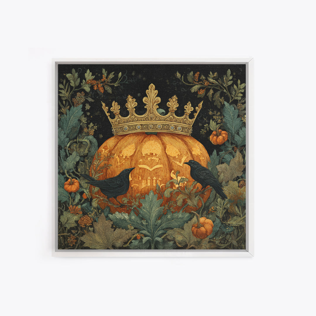 The Jack-O-Lantern Crown Jewels - Icon Portrait, Gothic Home Decor, Square Wall Art, Canvas Print, Halloween Home Decor, Gothic Wall Art