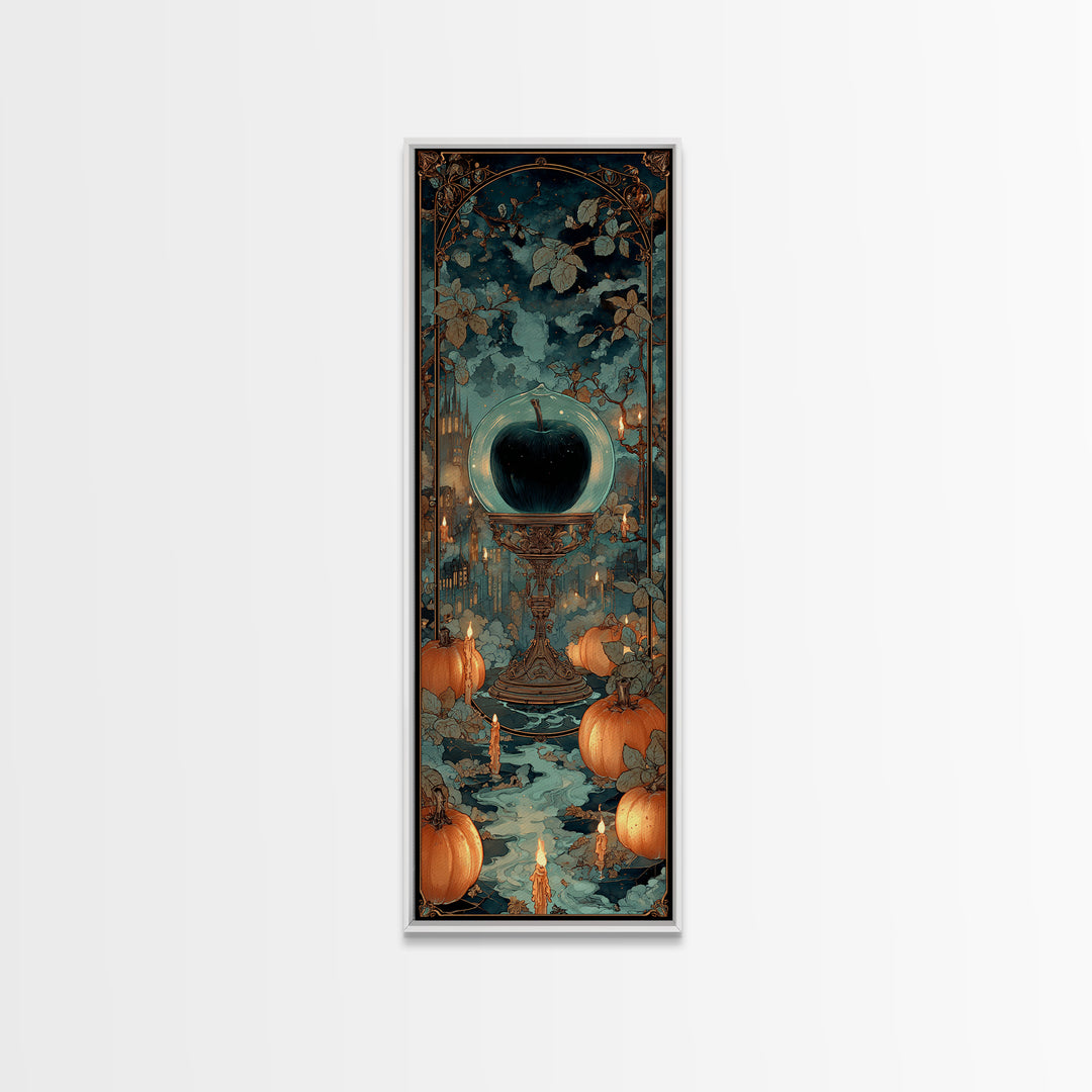 The Poison Apple Reliquary - Icon Portrait, Dark Fantasy Wall Art, Tall Narrow Wall Art, Canvas Print, Halloween Home Decor, Gothic Wall Art