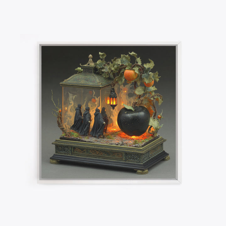 The Poison Apple Reliquary - Procession Scene, Occult Wall Decor, Square Wall Art, Canvas Print, Halloween Home Decor, Gothic Wall Art
