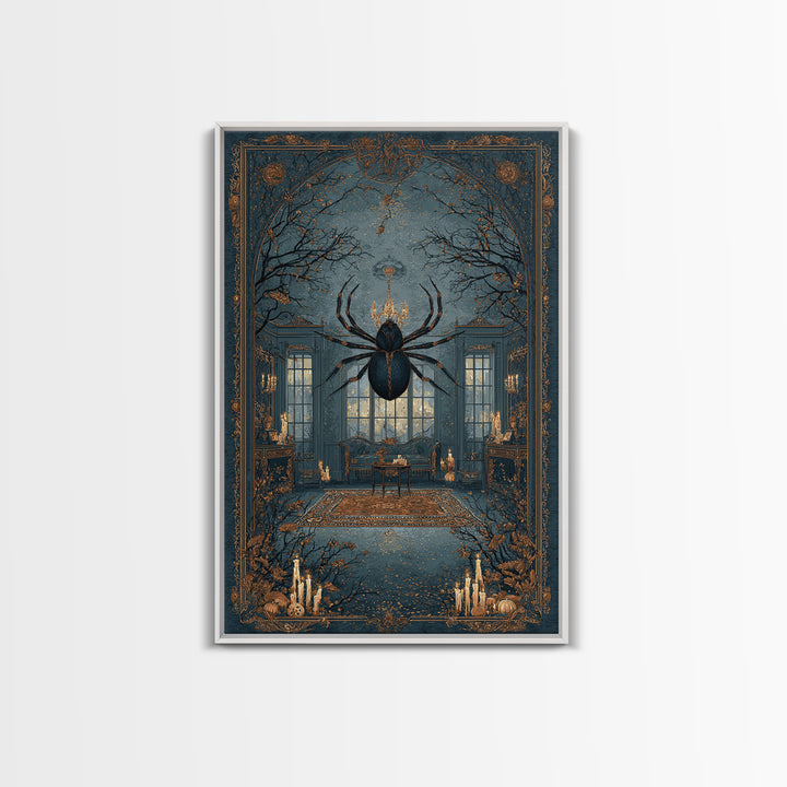 The Spider Queen Parlor - Icon Portrait, Occult Wall Decor, Vertical Wall Art, Canvas Print, Halloween Home Decor, Gothic Wall Art