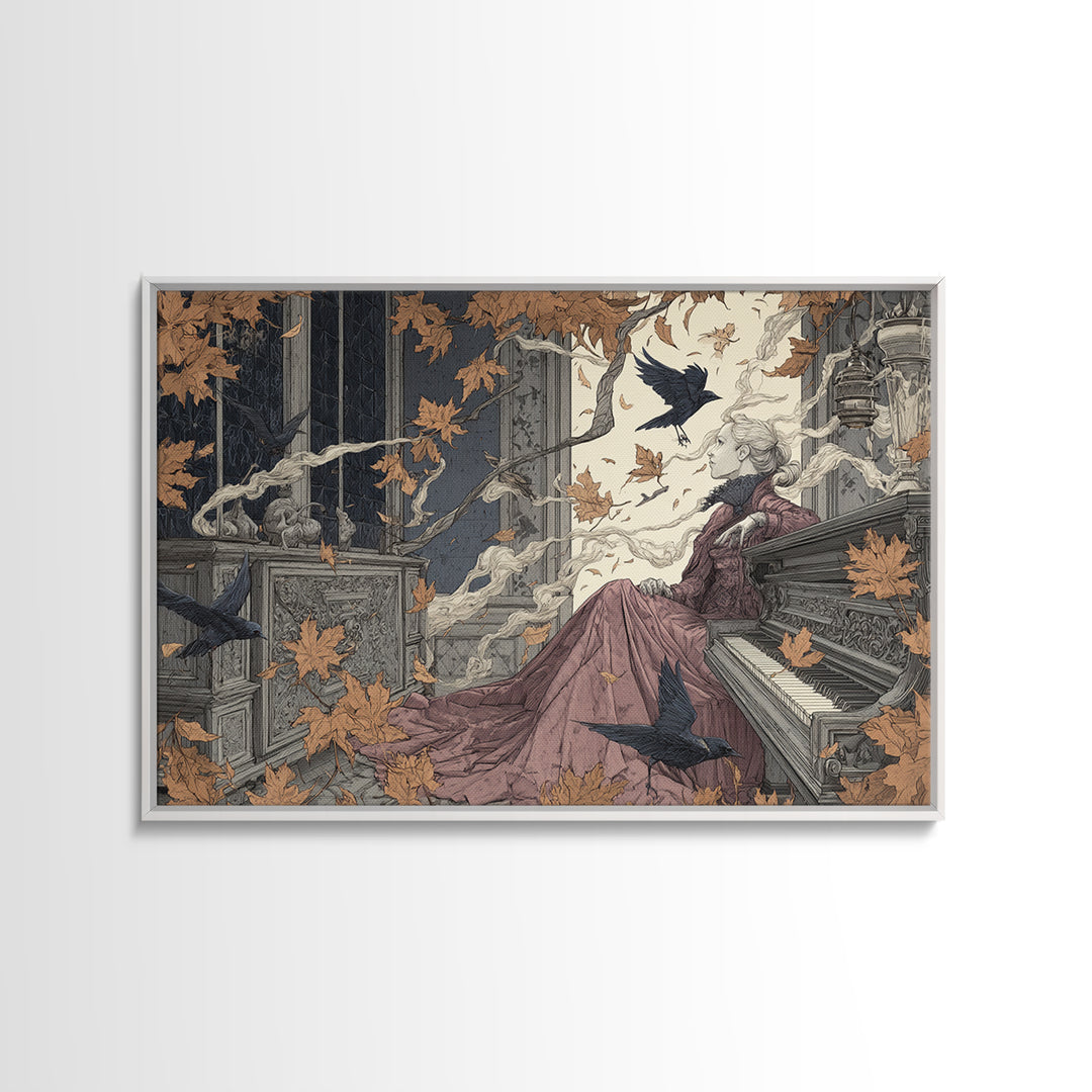 The Spider Queen Parlor - Procession Scene, Dark Fantasy Wall Art, Landscape Wall Art, Canvas Print, Halloween Home Decor, Gothic Wall Art