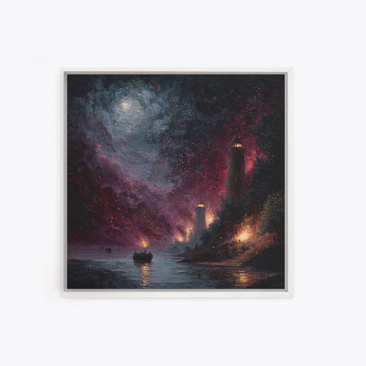 The Lantern-Bearer Of R’Lyeh, Occult Wall Decor, Square Wall Art, Framed Canvas Print, Halloween Home Decor, Gothic Wall Art