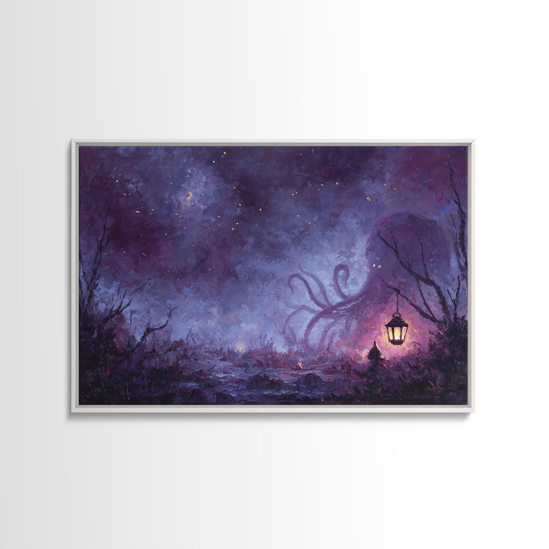 The Watcher In The Coral Throne, Dark Fantasy Wall Art, Landscape Wall Art, Canvas Print, Halloween Home Decor, Gothic Wall Art