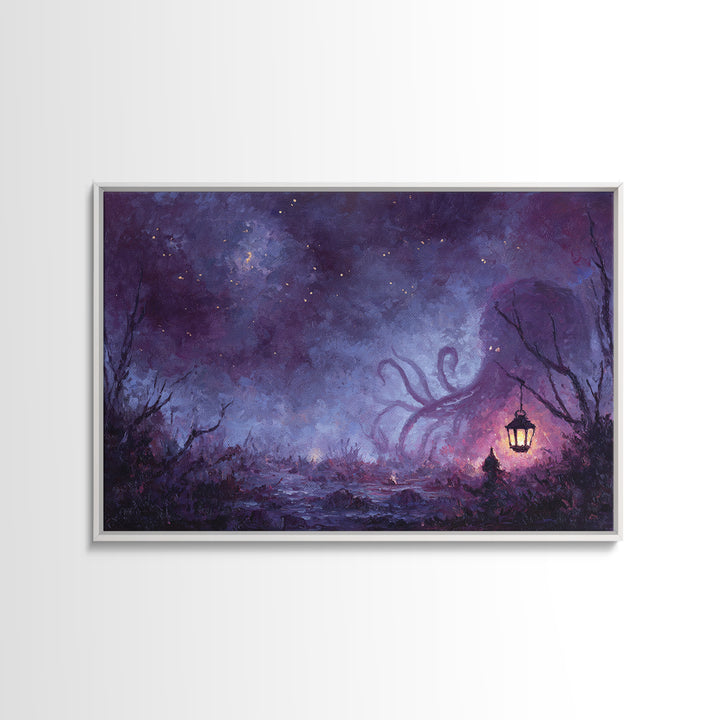 The Watcher In The Coral Throne, Dark Fantasy Wall Art, Landscape Wall Art, Canvas Print, Halloween Home Decor, Gothic Wall Art
