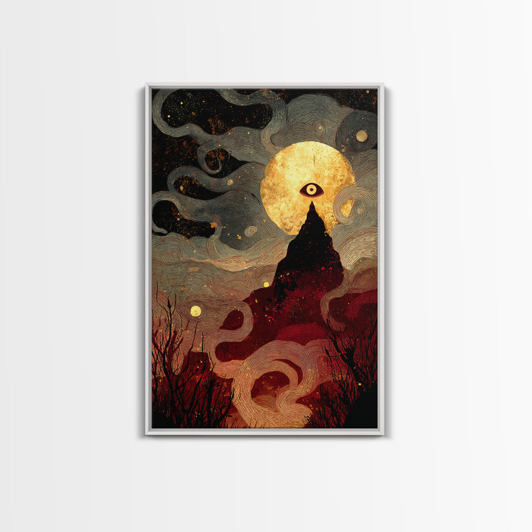The Astronomer Of The Hollow Sky, Halloween Wall Art, Vertical Wall Art, Canvas Print, Halloween Home Decor, Gothic Wall Art