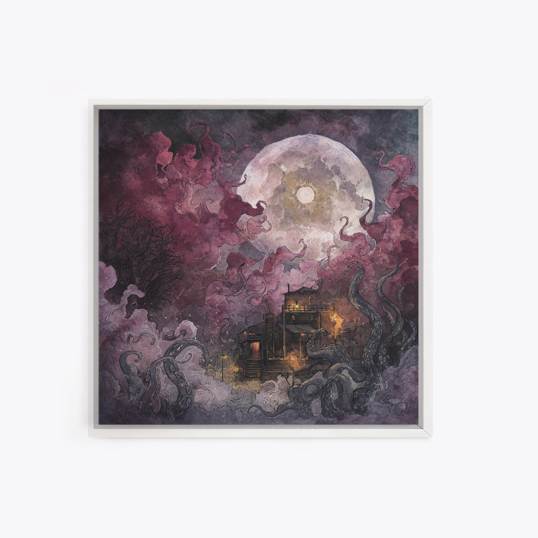 The Keeper Of The Black Reef Key, Lovecraftian Wall Art, Square Wall Art, Canvas Print, Halloween Home Decor, Gothic Wall Art