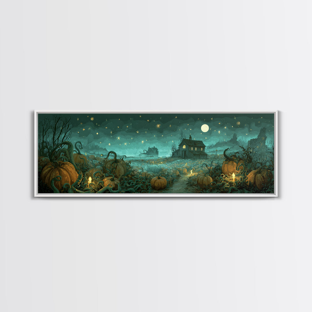 The Harvest Of The Eldritch Field, Cosmic Horror Decor, Extra Wide Wall Art, Canvas Print, Halloween Home Decor, Gothic Wall Art