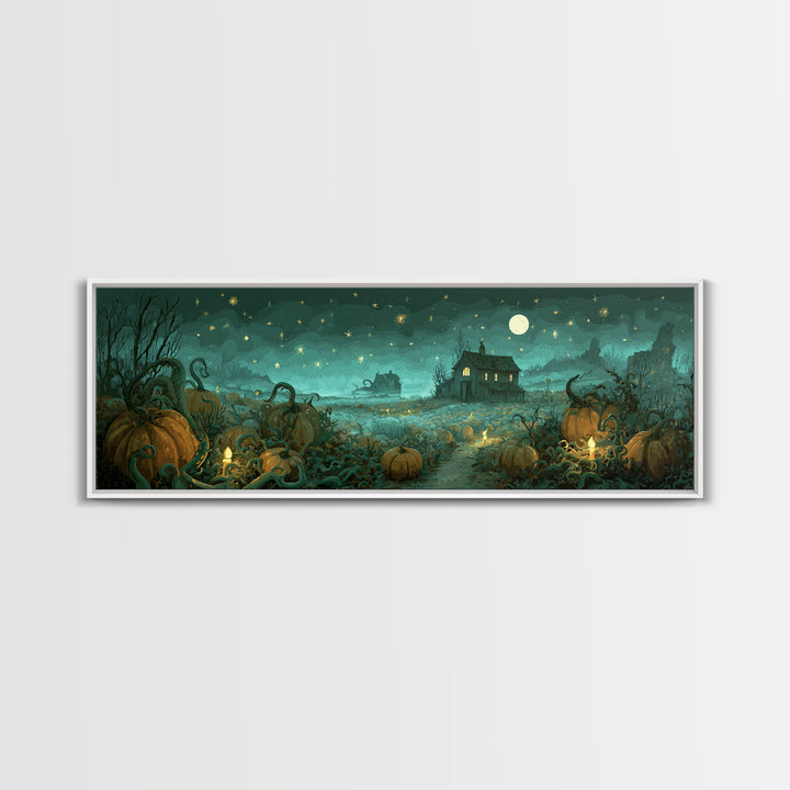 The Harvest Of The Eldritch Field, Cosmic Horror Decor, Extra Wide Wall Art, Canvas Print, Halloween Home Decor, Gothic Wall Art