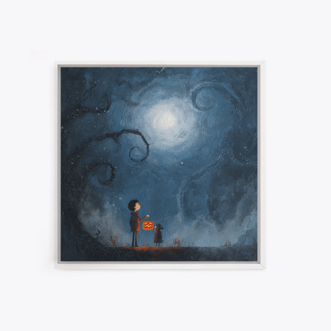 The Child Who Caught A Moon-Spawn, Dark Fantasy Wall Art, Square Wall Art, Canvas Print, Halloween Home Decor, Gothic Wall Art