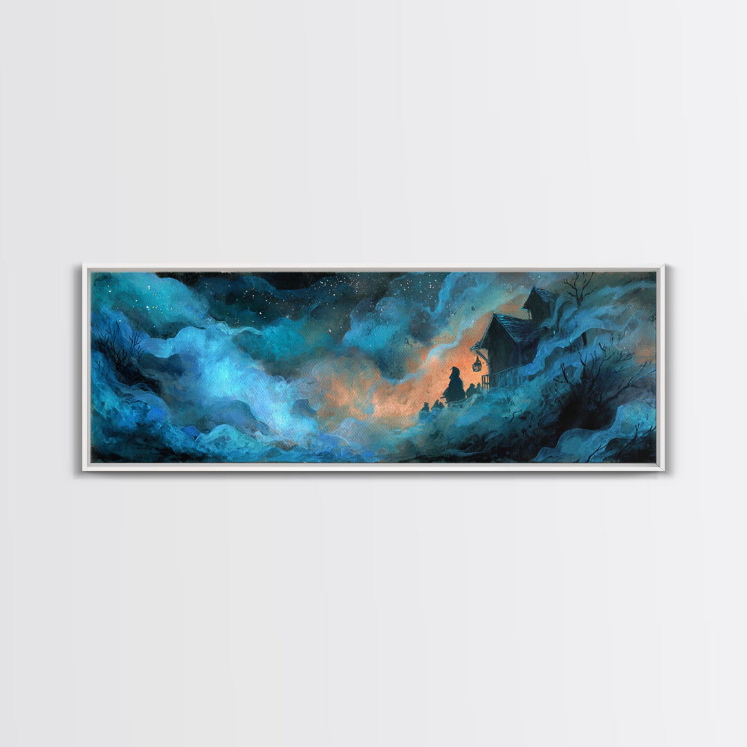 The Feast Of The Pale Cult, Cosmic Horror Decor, Extra Wide Wall Art, Canvas Print, Halloween Home Decor, Gothic Wall Art, Dark Fantasy Art