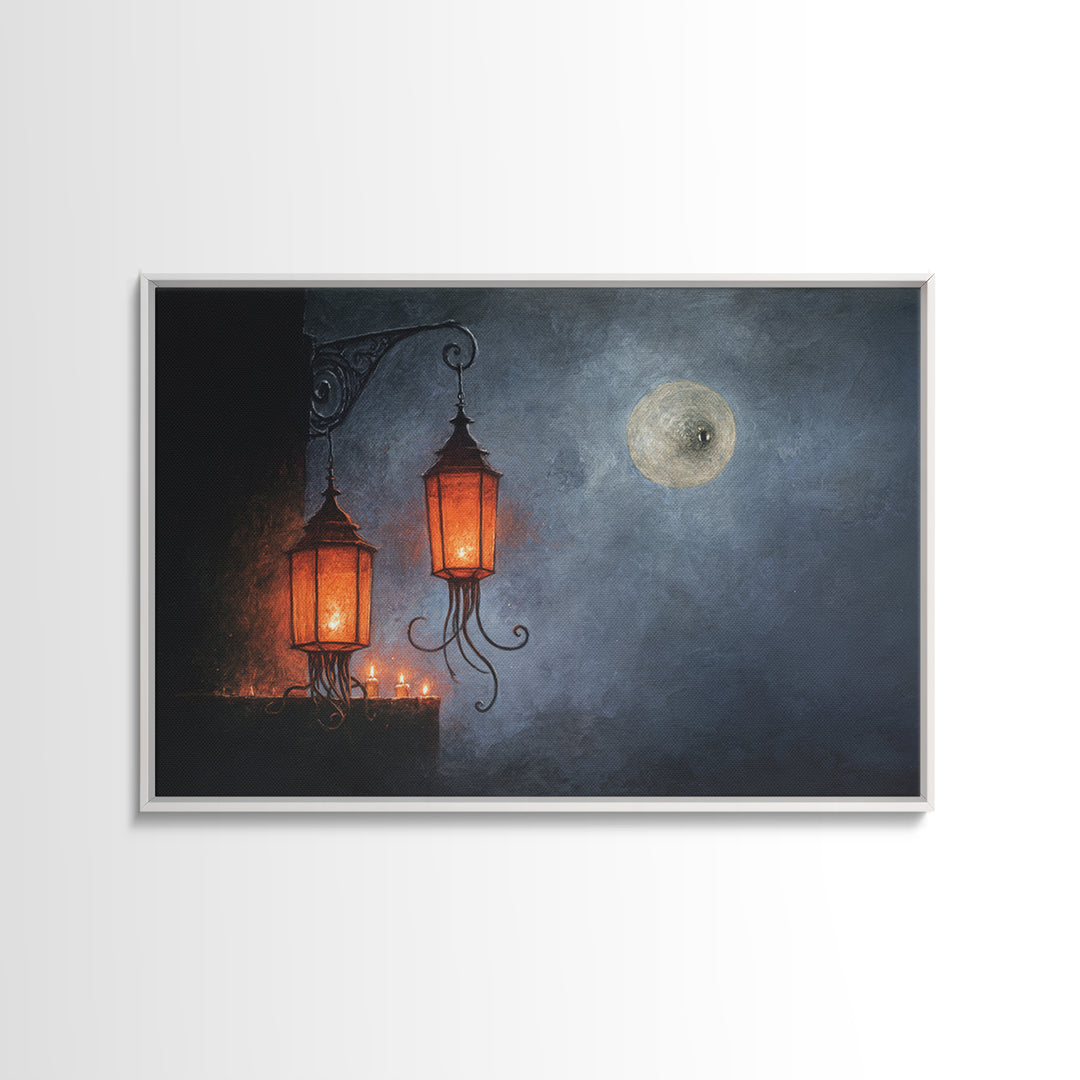The Lantern Market Beyond The Veil, Occult Wall Decor, Landscape Wall Art, Canvas Print, Halloween Home Decor, Gothic Wall Art