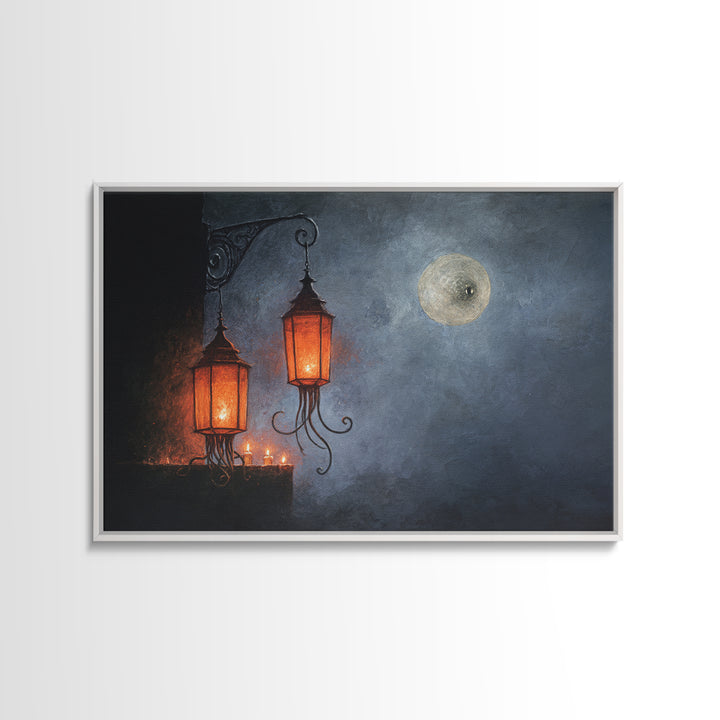 The Lantern Market Beyond The Veil, Occult Wall Decor, Landscape Wall Art, Canvas Print, Halloween Home Decor, Gothic Wall Art