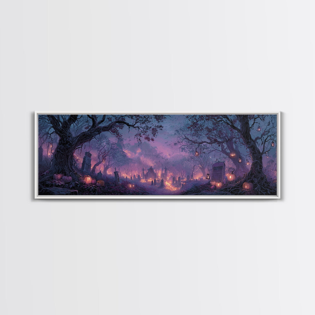 The Lantern Market Beyond The Veil, Macabre Halloween Art, Extra Wide Wall Art, Canvas Print, Halloween Home Decor, Gothic Wall Art