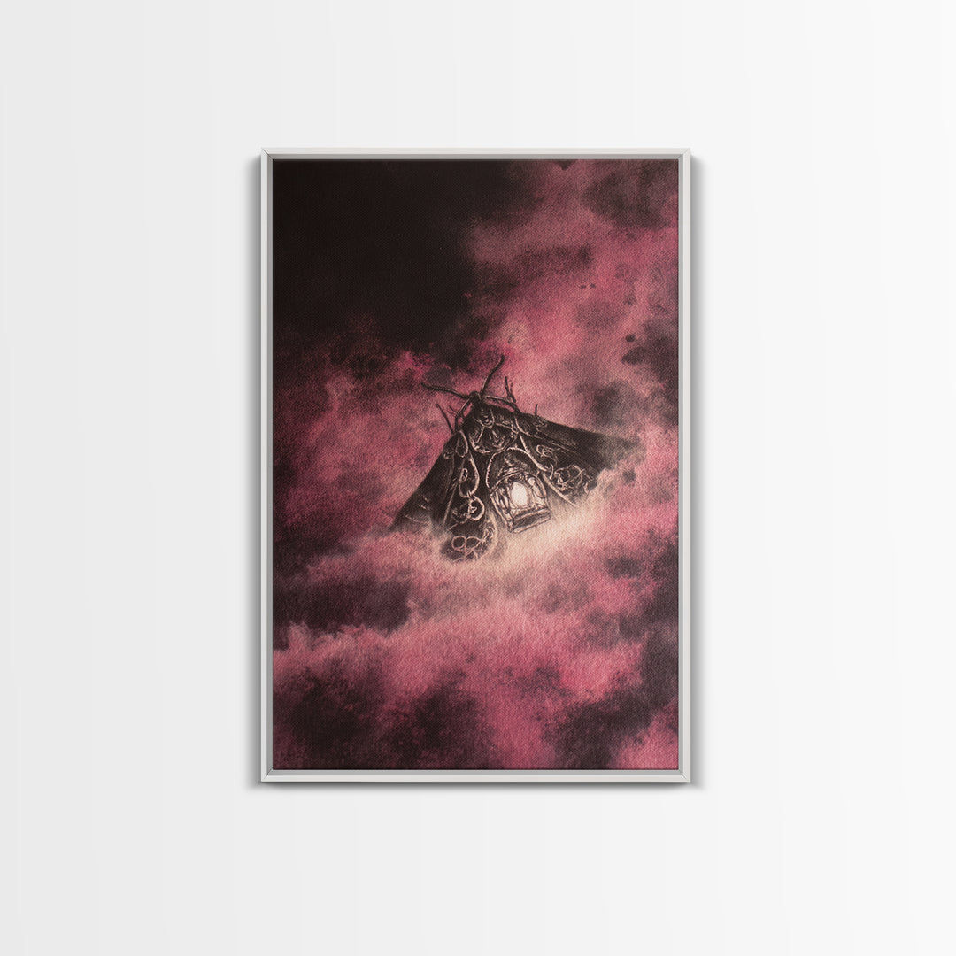 The Moth Prophet Of Kadath, Lovecraftian Wall Art, Vertical Wall Art, Canvas Print, Halloween Home Decor, Gothic Wall Art, Dark Fantasy Art