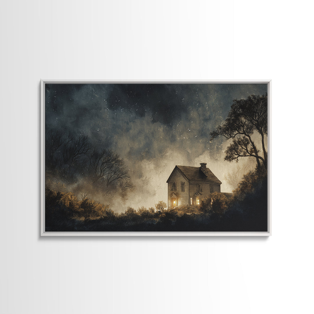 The Thirteenth Door Of Arkham House, Eldritch Wall Art, Landscape Wall Art, Canvas Print, Halloween Home Decor, Gothic Wall Art