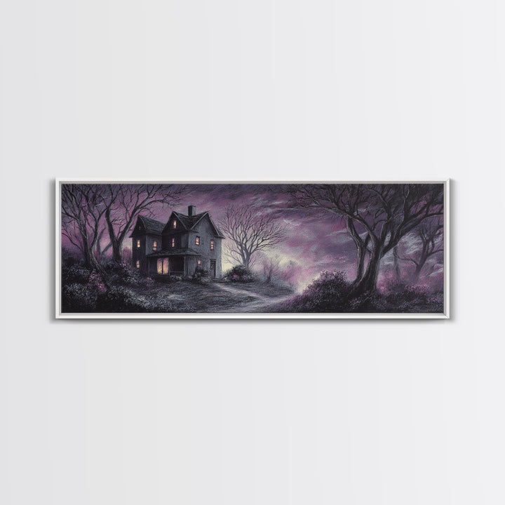 The Thirteenth Door Of Arkham House, Spooky Wall Decor, Extra Wide Wall Art, Canvas Print, Halloween Home Decor, Gothic Wall Art