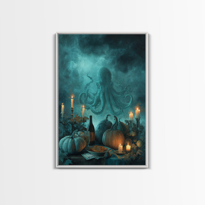 The Salt King Of The Black Shore, Lovecraftian Wall Art, Vertical Wall Art, Framed Canvas Print, Halloween Home Decor, Gothic Wall Art
