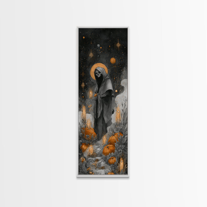The Salt King Of The Black Shore, Occult Wall Decor, Tall Narrow Wall Art, Framed Canvas Print, Halloween Home Decor, Gothic Wall Art