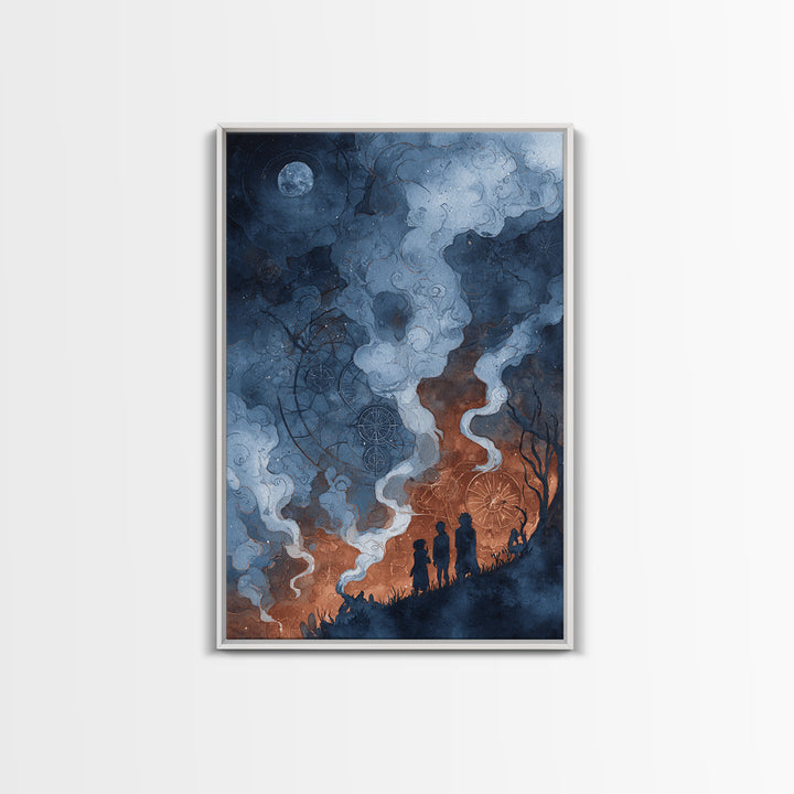 The Children Of The Star Orchard, Eldritch Wall Art, Vertical Wall Art, Framed Canvas Print, Halloween Home Decor, Gothic Wall Art