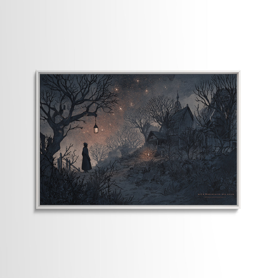 The Children Of The Star Orchard, Macabre Halloween Art, Landscape Wall Art, Framed Canvas Print, Halloween Home Decor, Gothic Wall Art
