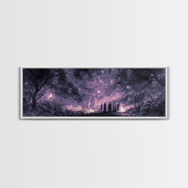 The Children Of The Star Orchard, Macabre Halloween Art, Extra Wide Wall Art, Canvas Print, Halloween Home Decor, Gothic Wall Art