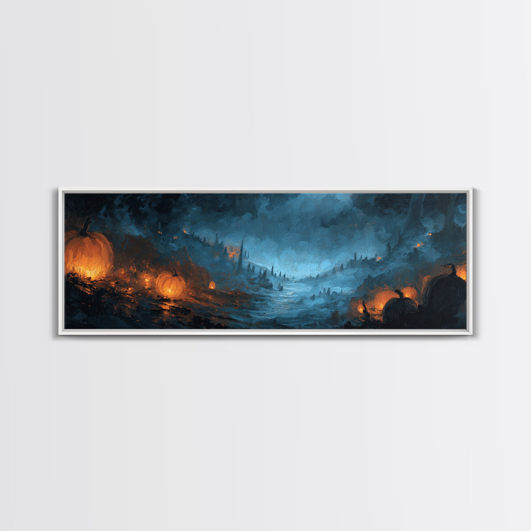 The Frost Beyond Carcosa, Halloween Wall Art, Extra Wide Wall Art, Framed Canvas Print, Halloween Home Decor, Gothic Wall Art